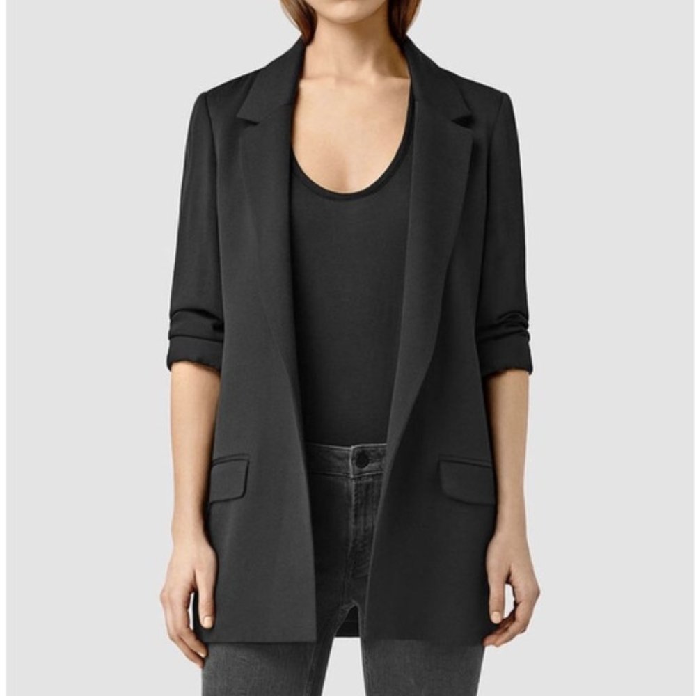 AllSaints Aleida Open Front Blazer in Black Sz 2